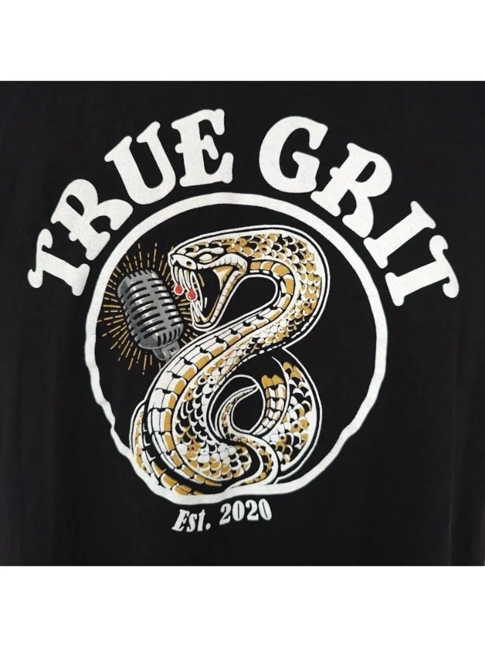 True Grit T Shirt Mens Size Large Black Las Vegas Rock & Roll Blues Band Tee